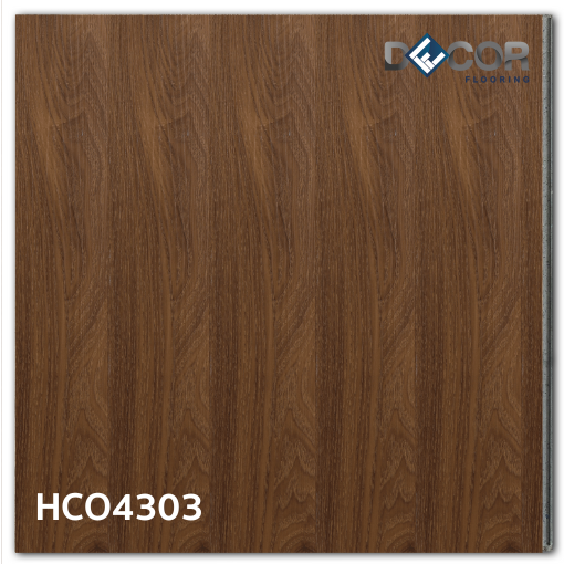 พื้น SPC คลิ๊กล็อค หนา 4.3 มม. | Hco4303 สี Teak | ลายไม้ รุ่นก้างปลา| DECORFlooring