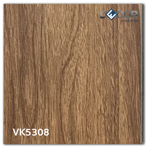 พื้น SPC คลิ๊กล็อค หนา 5.3 มม. | VK5308 สี Rustic Teak | ลายไม้ รุ่นปูตรง | DECORFlooring