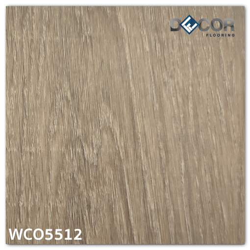 พื้น SPC คลิ๊กล็อค หนา 5.5 มม. | WCO5512 สี Sugar Brown | ลายไม้ รุ่นปูตรง | DECORFlooring