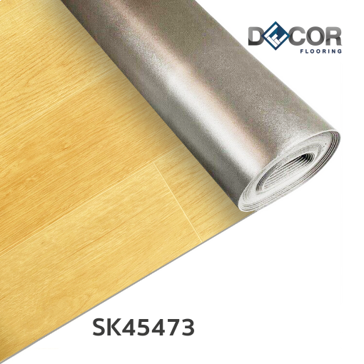 พื้นไวนิลแบบม้วน Roll LVT ทากาว 4.5 มม. | SK45473 | ลายไม้ ปูตรง | DECORFlooring