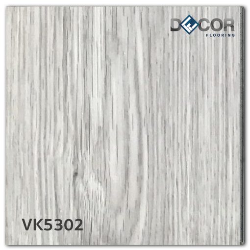 พื้น SPC คลิ๊กล็อค หนา 5.3 มม. | VK5302 สี Grey Ash | ลายไม้ รุ่นปูตรง | DECORFlooring