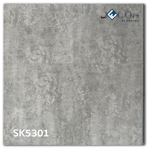 พื้น SPC คลิ๊กล็อค หนา 5.3 มม. | SK5301 สี Dark Grey Loft |  ลายหิน รุ่นปูตรง | DECORFlooring