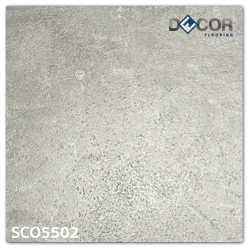 พื้น SPC คลิ๊กล็อค หนา 5.5 มม. | SCO5502 สี Silver Stone | ลายหิน รุ่นปูตรง | DECORFlooring