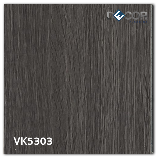 พื้น SPC คลิ๊กล็อค หนา 5.3 มม. | VK5303 สี Black Brown | ลายไม้ รุ่นปูตรง | DECORFlooring