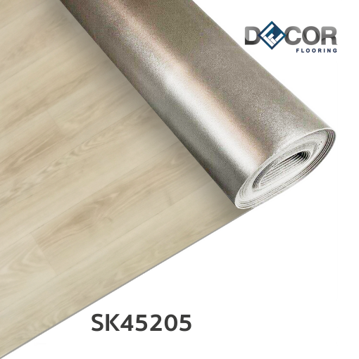 พื้นไวนิลแบบม้วน Roll LVT ทากาว 4.5 มม. | SK45205 | ลายไม้ ปูตรง | DECORFlooring