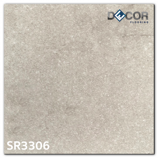 พื้นไวนิล LVT ทากาว 3.3 มม. | SR3306 สีเทา Light Grey Stone | ลายหิน ปูได้ทุกลาย | DECORFlooring