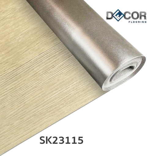 พื้นไวนิลแบบม้วน Roll LVT ทากาว 2.3 มม. | SK23115 | ลายไม้ ปูตรง |DECORFlooring