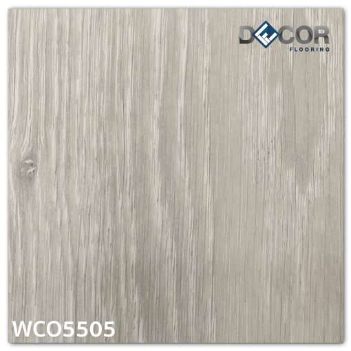 พื้น SPC คลิ๊กล็อค หนา 5.5 มม. | WCO5505 สี Silver Sand | ลายไม้ รุ่นปูตรง | DECORFlooring