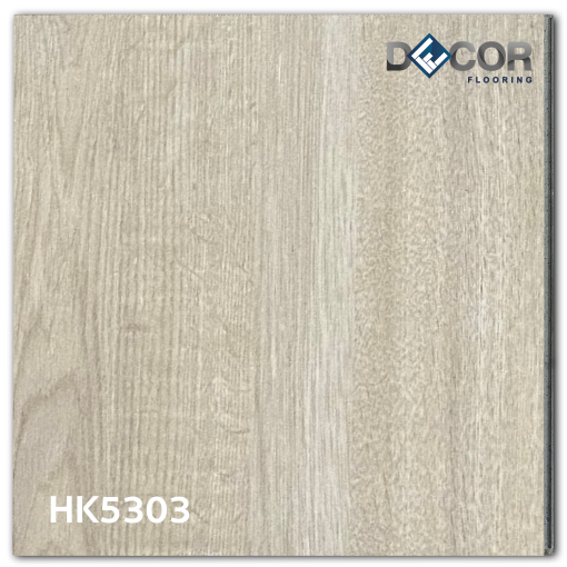 พื้น SPC คลิ๊กล็อค หนา 5.3 มม. | HK5303 สี Brush light Oak | ลายไม้ รุ่นก้างปลา| DECORFlooring