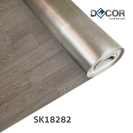 พื้นไวนิลแบบม้วน Roll LVT ทากาว 1.8 มม. | SK18282 | ลายไม้ ปูตรง | DECORFlooring