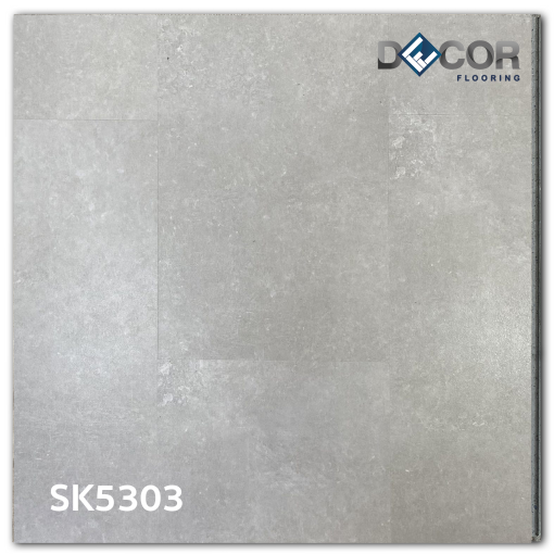 พื้น SPC คลิ๊กล็อค หนา 5.3 มม. | SK5303 สี Light Grey Loft | ลายไม้ รุ่นก้างปลา| DECORFlooring