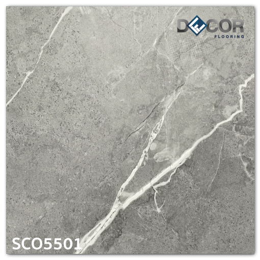 พื้น SPC คลิ๊กล็อค หนา 5.5 มม. | SCO5501 สี White Marble | ลายหิน รุ่นปูตรง | DECORFlooring